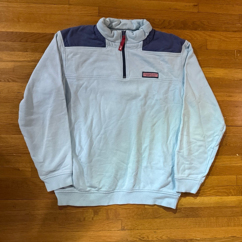 Vineyard Vines Shep Shirt Men Medium 1/4 Zip Sweatshirt light Blue